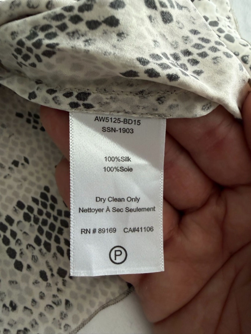 ATM Anthony Thomas Melillo 100% Silk Snakeskin Print Camisole Tank Pavement/Haze - Picture 12 of 14
